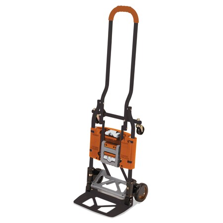 Cosco 2-in-1 Hand Truck and Cart, 16.63 x 12.75 x 49.25, Gray/Orange 12222BGO1E